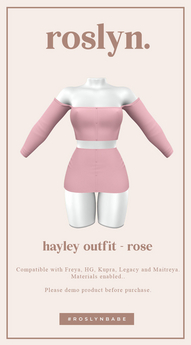 Second Life Marketplace - roslyn. hayley outfit. rose [unpack]